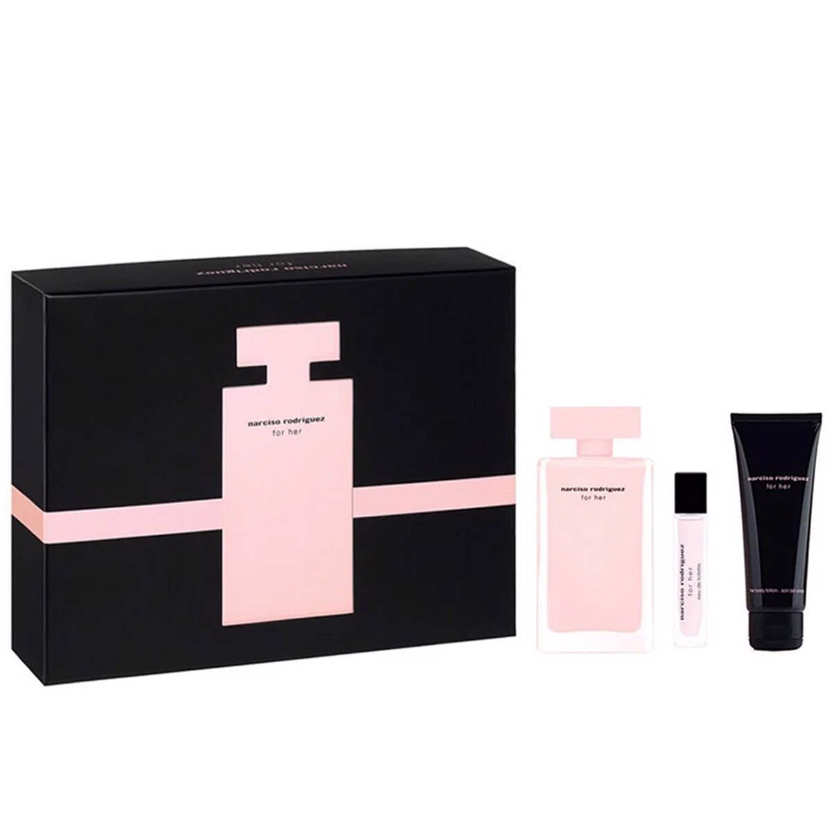 Gift Set Narciso Rodriguez For Her EDP 3pcs EDP 100ml + EDP 10ml +75ml BL