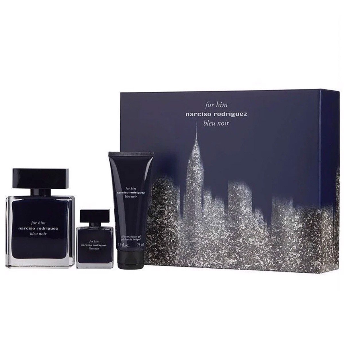 Gift Set Narciso Rodriguez Bleu Noir 3pcs EDT 100ml + EDT 10ml + SG 75ml