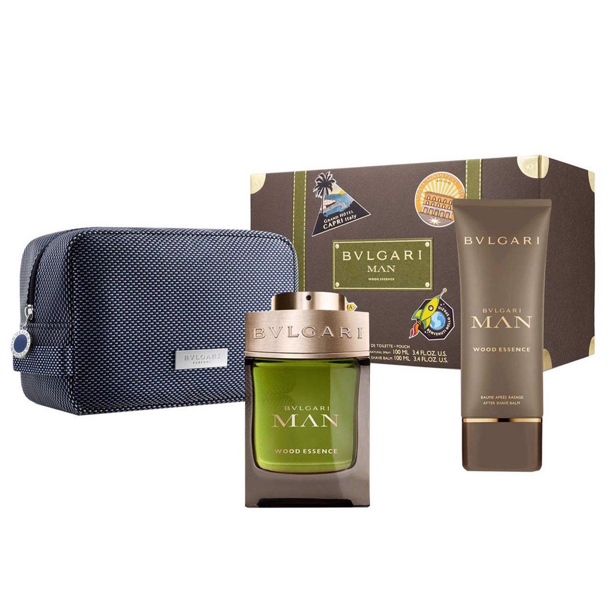 Gift Set Bvlgari Man Wood Essence 3pcs ( EDP 100ml & After Shave 100ml & Túi)